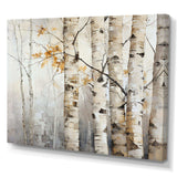 Silver And Beige Birch Wood Beauty I - Floral Canvas Wall Art