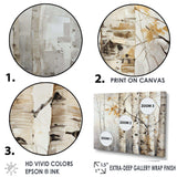 Silver And Beige Birch Wood Beauty I - Floral Canvas Wall Art