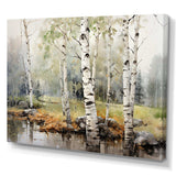 Green Birch Wood Beauty I - Floral Canvas Wall Art