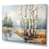 Beige And Grey Birch Wood Beauty - Floral Canvas Wall Art