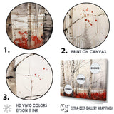 White And Red Birch Wood In Winter II - Floral Canvas Wall Art