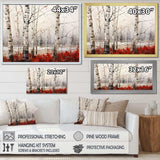 White And Red Birch Wood In Winter II - Floral Canvas Wall Art