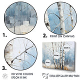 White Birch Trees Forest Winter Scenery III - Floral Canvas Wall Art