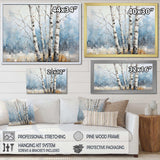 White Birch Trees Forest Winter Scenery III - Floral Canvas Wall Art