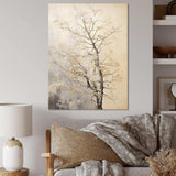 Beige Trees Oak Solitude I - Floral Canvas Wall Art