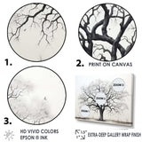 Minimalism Black And White Trees Oak II - Floral Canvas Wall Art