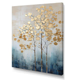 Gold And Blue Trees Harmony IV - Landscapes Canvas Wall Art