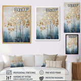 Gold And Blue Trees Harmony IV - Landscapes Canvas Wall Art