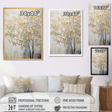 Minimalism Gold And Blue Trees Scene - Landscapes Canvas Wall Art