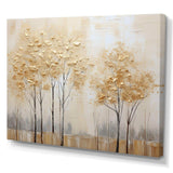 Minimalism Golden Trees Tranquility I - Landscapes Canvas Wall Art