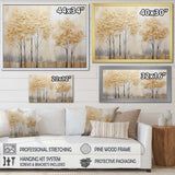 Minimalism Golden Trees Tranquility I - Landscapes Canvas Wall Art