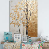 Minimalism Golden Trees Harmony II - Landscapes Canvas Wall Art