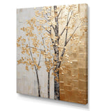 Minimalism Golden Trees Harmony II - Landscapes Canvas Wall Art