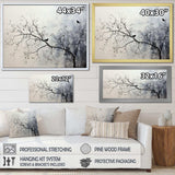 Minimalism Monochrome Birds On Branch II - Landscapes Canvas Wall Art