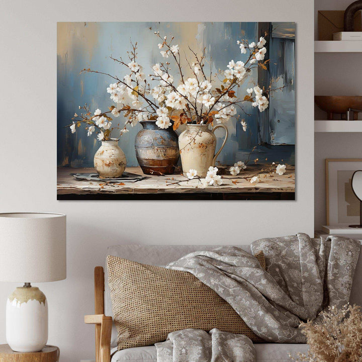 Designart Pottery And Flowers Still Life I - Landscapes Canvas Wall Art