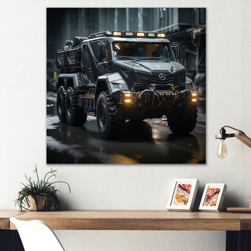 Au Noir Us Military Truck - Truck Canvas Wall Art