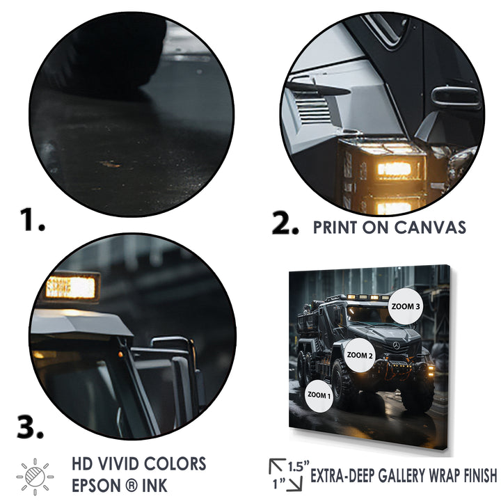 Au Noir Us Military Truck - Truck Canvas Wall Art
