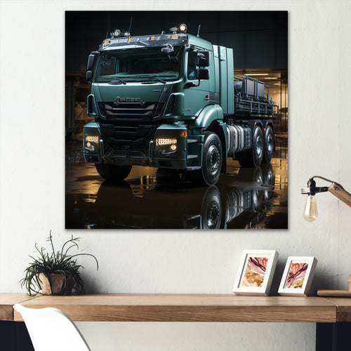 Abstract 53Ft Truck Harmony - Truck Canvas Wall Art