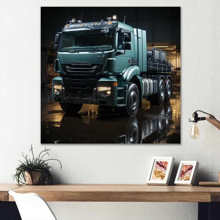 Abstract 53Ft Truck Harmony - Truck Canvas Wall Art