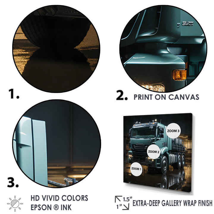 Abstract 53Ft Truck Harmony - Truck Canvas Wall Art