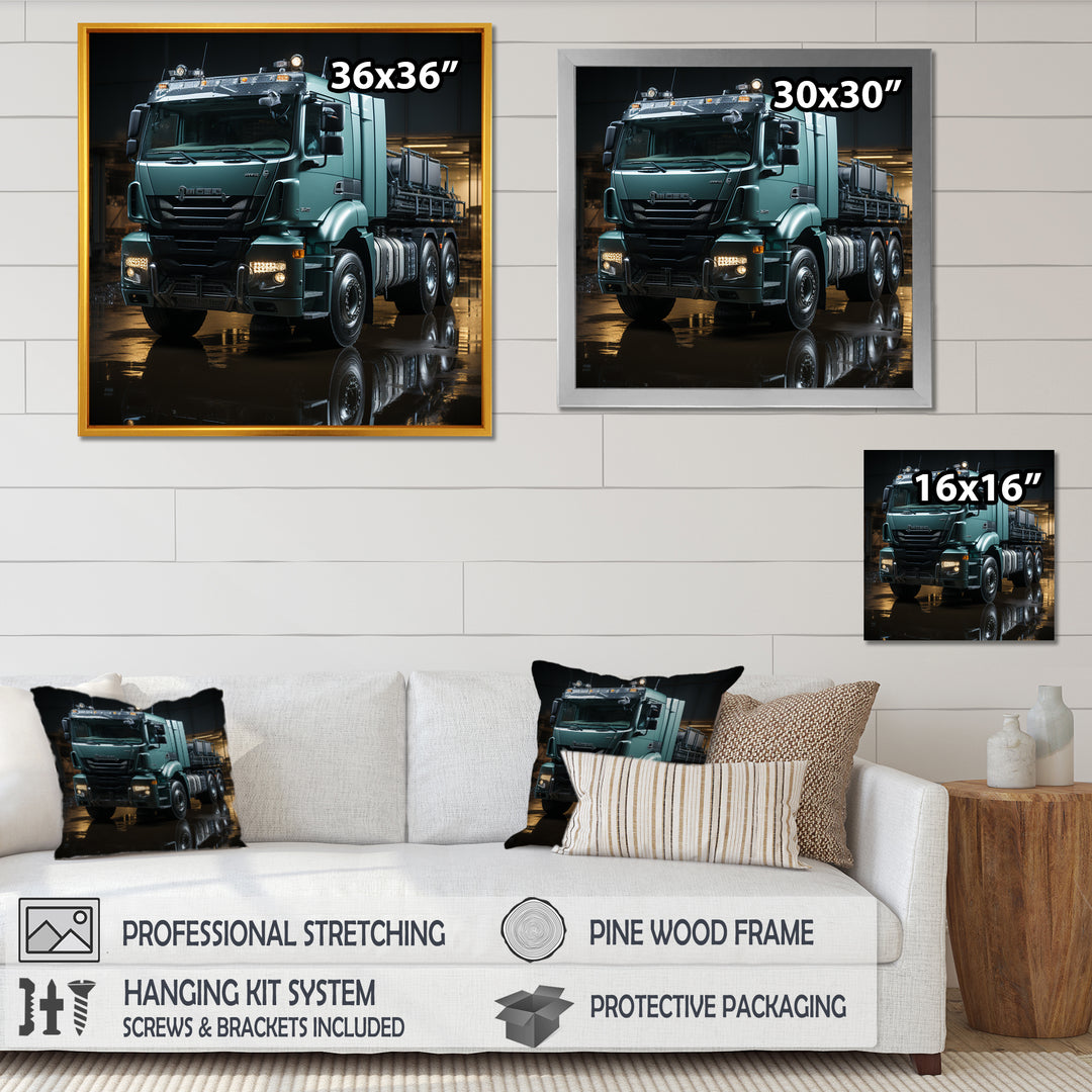 Abstract 53Ft Truck Harmony - Truck Canvas Wall Art