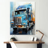 Blue 53Ft Truck Harmony - Truck Canvas Wall Art
