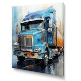 Blue 53Ft Truck Harmony - Truck Canvas Wall Art
