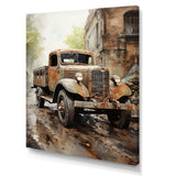 1950s Brown Delivery Truck - Truck Canvas Wall Art