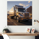 Route 66 Truck Delivery - Truck Canvas Wall Art
