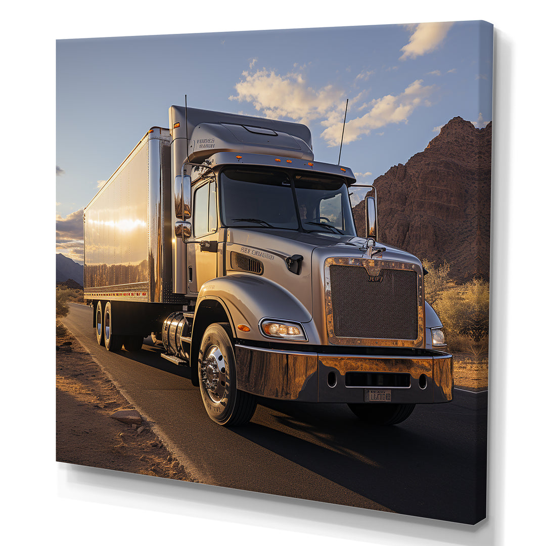 Route 66 Truck Delivery - Truck Canvas Wall Art