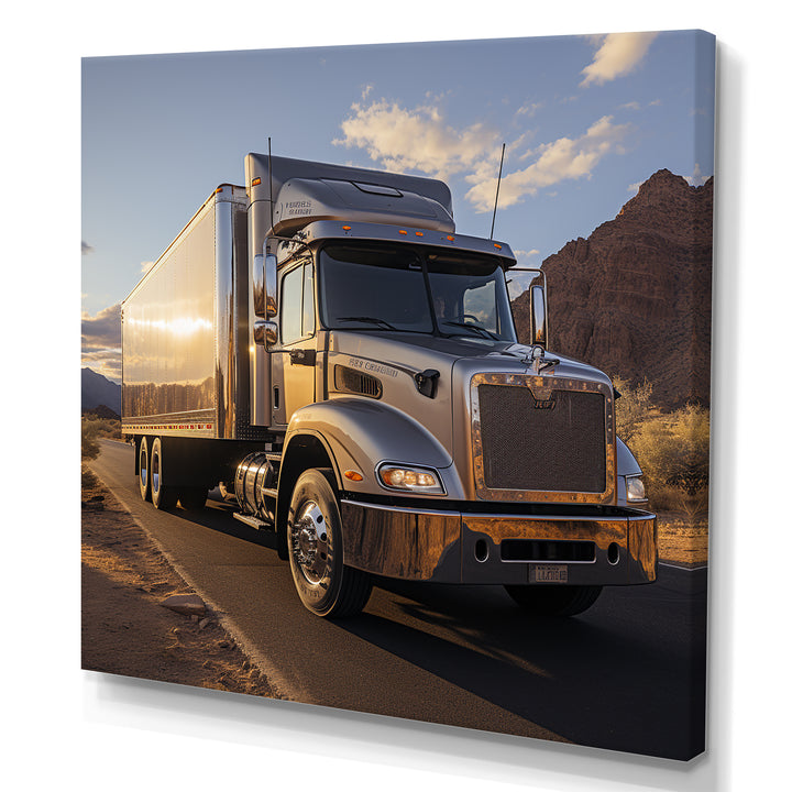 Route 66 Truck Delivery - Truck Canvas Wall Art