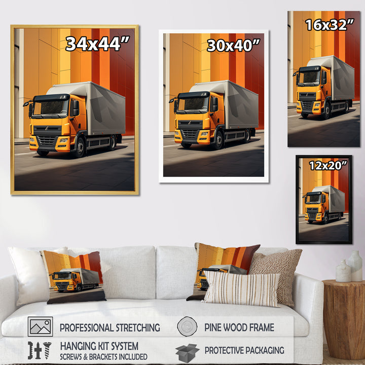 Contemporary Cubic 53Ft Truck - Truck Canvas Wall Art