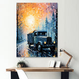 Dreamy Postal Truck Journey - Truck Canvas Wall Art