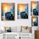 Dreamy Postal Truck Journey - Truck Canvas Wall Art