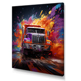 Expressionist Monster Truck Fury - Truck Canvas Wall Art