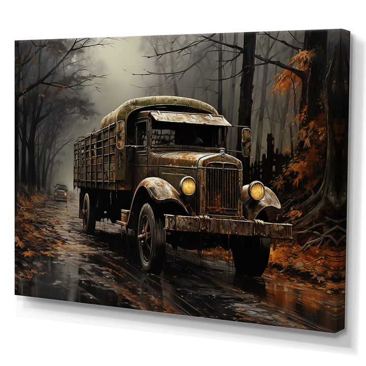 Brown 1930s Delivery Truck - Truck Canvas Wall Art