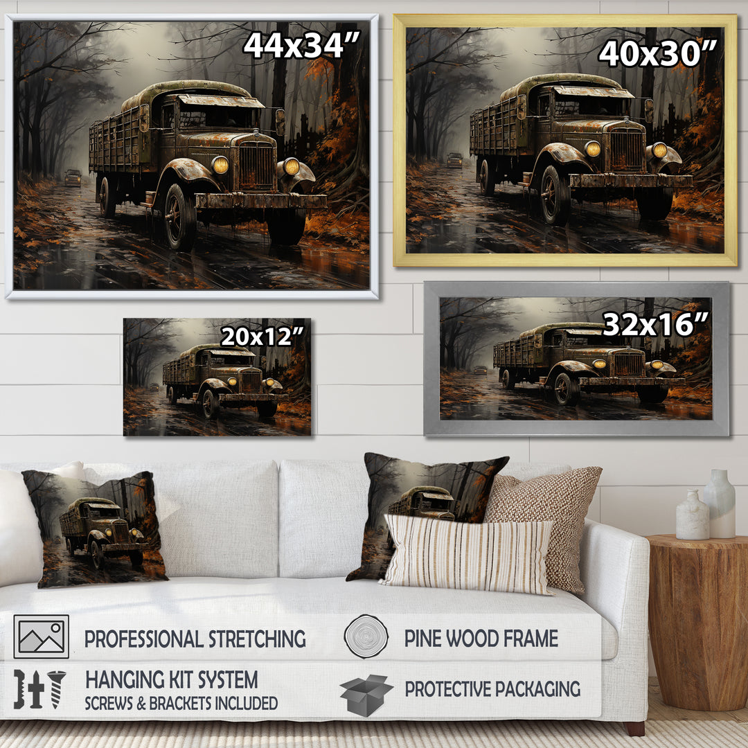 Brown 1930s Delivery Truck - Truck Canvas Wall Art