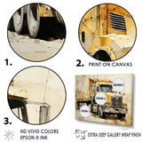 Beige Semi Truck Collage - Truck Canvas Wall Art