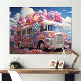 Pastel Ice Cream Van 70s - Car Van Canvas Wall Art