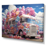 Pastel Ice Cream Van 70s - Car Van Canvas Wall Art