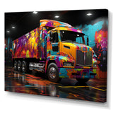 Street Art Semi Trailer Truck - Truck Canvas Wall Art