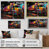 Street Art Semi Trailer Truck - Truck Canvas Wall Art