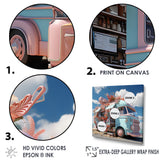Pastel Ice Cream Truck I - Car Van Canvas Wall Art