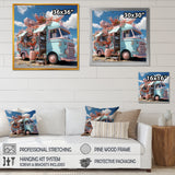 Pastel Ice Cream Truck I - Car Van Canvas Wall Art