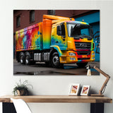 Urban Delivery Truck Graffiti - Truck Canvas Wall Art