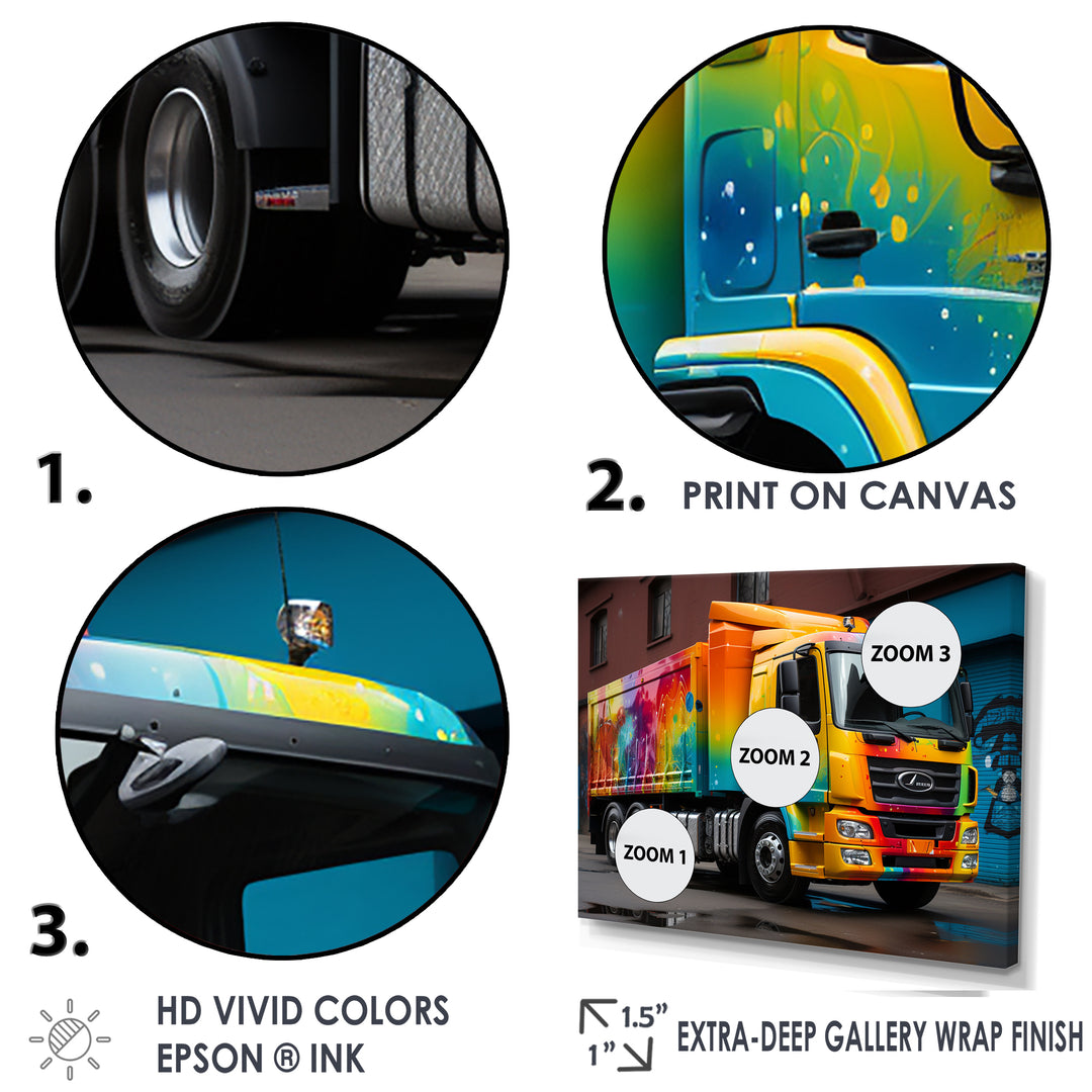 Urban Delivery Truck Graffiti - Truck Canvas Wall Art