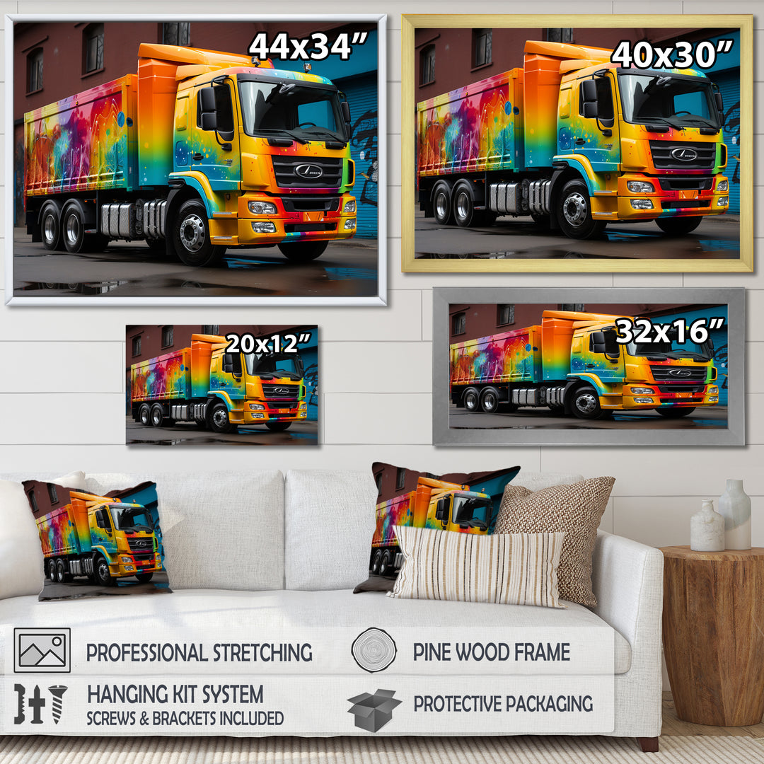 Urban Delivery Truck Graffiti - Truck Canvas Wall Art