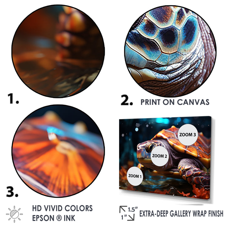 Abstract Aquatic Journey - Turtle Home Decor Art