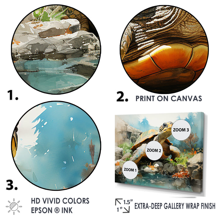 Contemporary Marine Life - Beige Turtle Wall Art