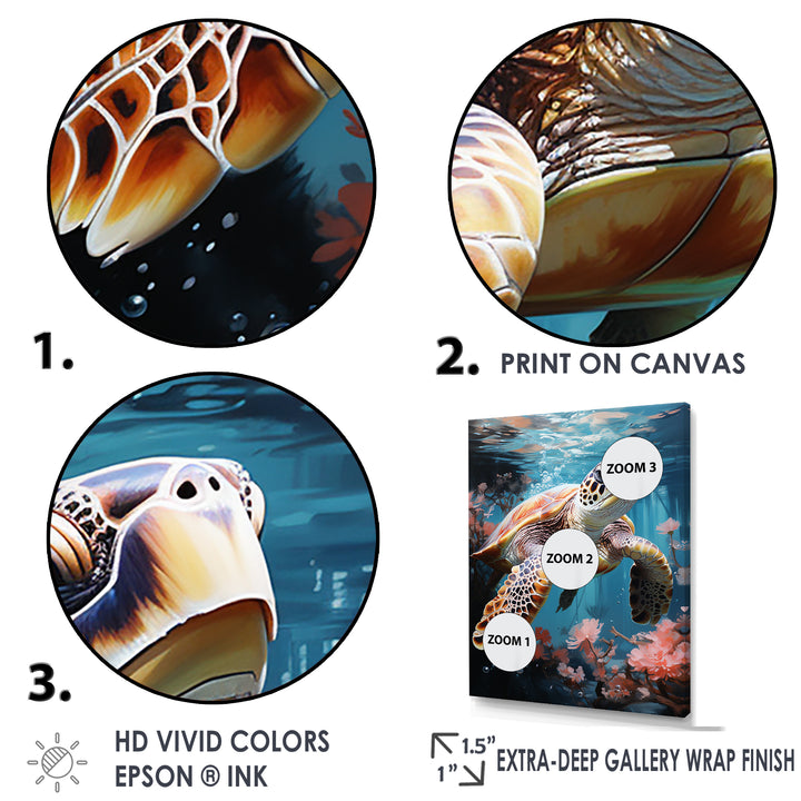 Playful Sea Turtle - Turtle Home Decor Art